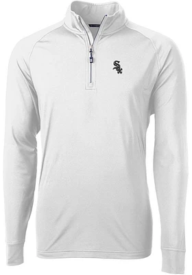 Cutter and Buck Chicago White Sox Mens Adapt Eco Knit Long Sleeve Qtr Zip Pullover