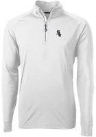 Cutter and Buck Chicago White Sox Mens Adapt Eco Knit Long Sleeve Qtr Zip Pullover