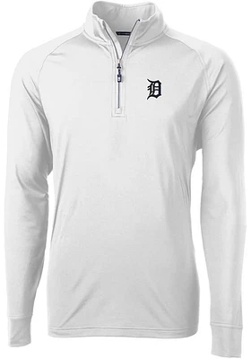 Cutter and Buck Detroit Tigers Mens Adapt Eco Knit Long Sleeve Qtr Zip Pullover