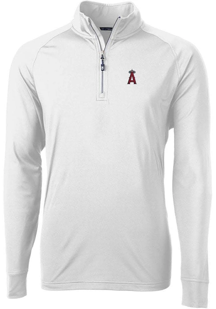 Cutter and Buck Los Angeles Angels Mens Adapt Eco Knit Long Sleeve Qtr Zip Pullover