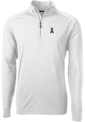 Cutter and Buck Los Angeles Angels Mens Adapt Eco Knit Long Sleeve Qtr Zip Pullover