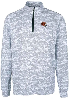 Cutter and Buck Cincinnati Bengals Mens Charcoal Helmet Traverse Camo Big Tall 1/4 Zip Pullo..