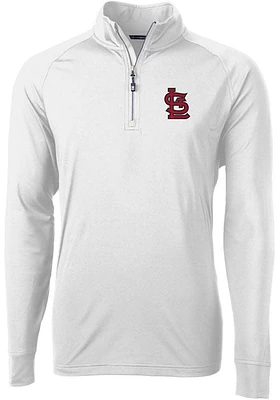 Cutter and Buck St Louis Cardinals Mens STL Logo Adapt Eco Knit Long Sleeve Qtr Zip Pullover