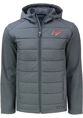 Cutter and Buck Dayton Flyers Mens Grey Evoke Hood Vault Big Tall Lined Jacket