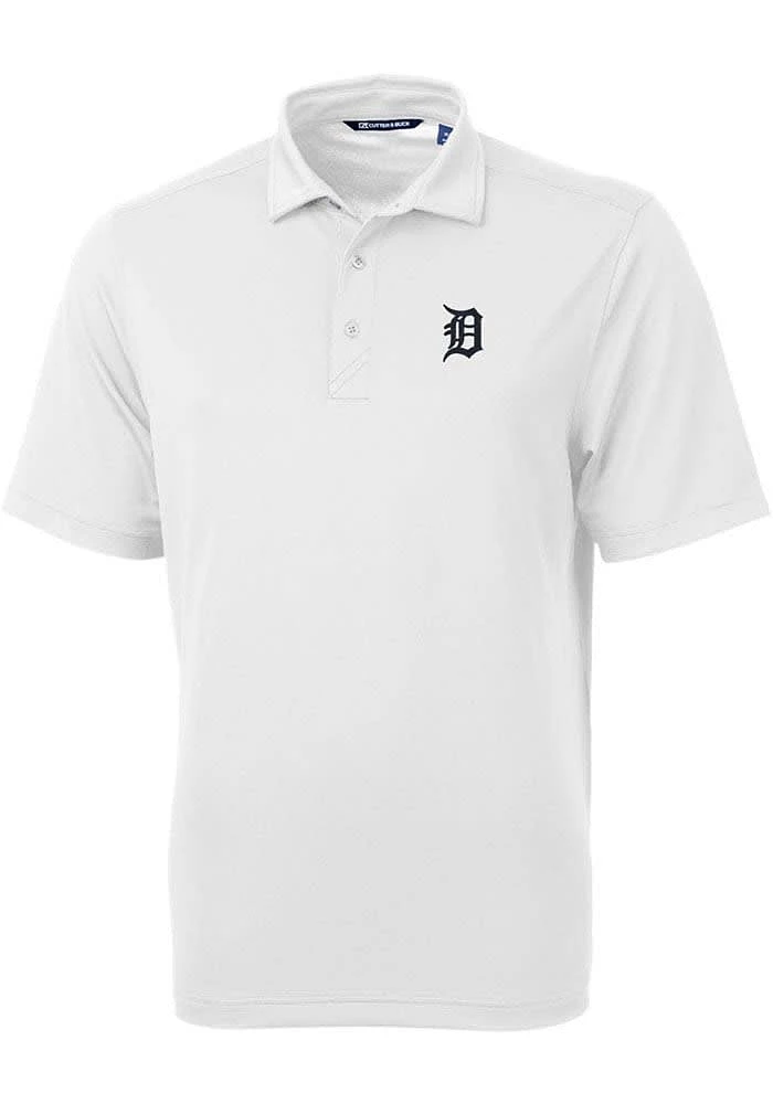 Cutter and Buck Detroit Tigers Mens Virtue Eco Pique Short Sleeve Polo