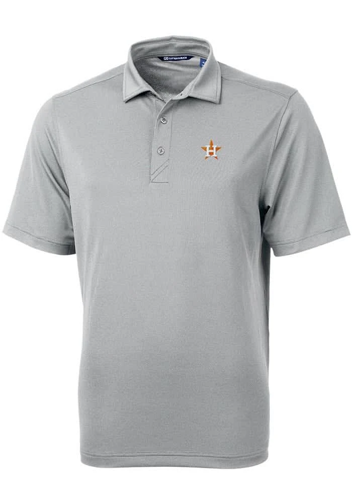 Cutter and Buck Houston Astros Mens Virtue Eco Pique Short Sleeve Polo