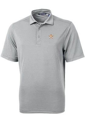 Cutter and Buck Houston Astros Mens Virtue Eco Pique Short Sleeve Polo