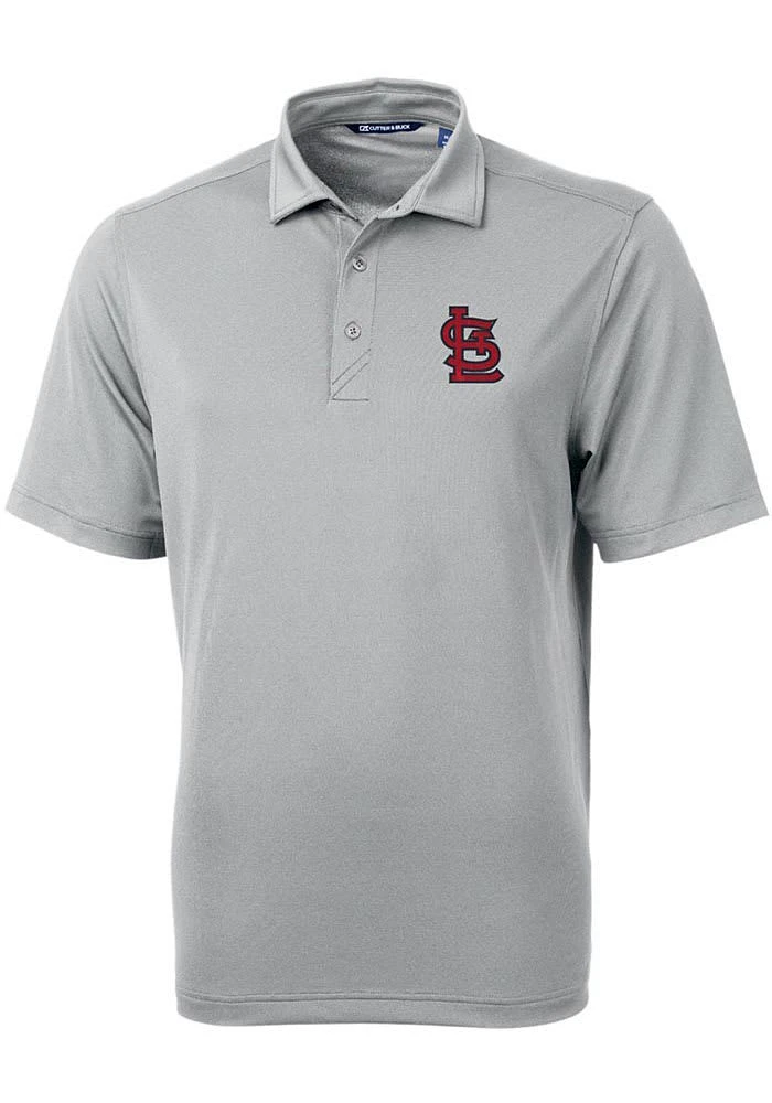 Cutter and Buck St Louis Cardinals Mens STL Logo Virtue Eco Pique Short Sleeve Polo