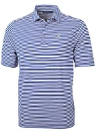 Cutter and Buck Atlanta Braves Mens Blue Virtue Eco Pique Stripe Short Sleeve Polo