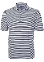Cutter and Buck Atlanta Braves Mens Navy Blue Virtue Eco Pique Stripe Short Sleeve Polo