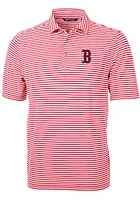 Cutter and Buck Boston Red Sox Mens Virtue Eco Pique Stripe Short Sleeve Polo