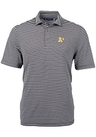 Cutter and Buck Oakland Athletics Mens Virtue Eco Pique Stripe Short Sleeve Polo