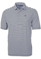 Cutter and Buck Toronto Blue Jays Mens Navy Virtue Eco Pique Stripe Short Sleeve Polo