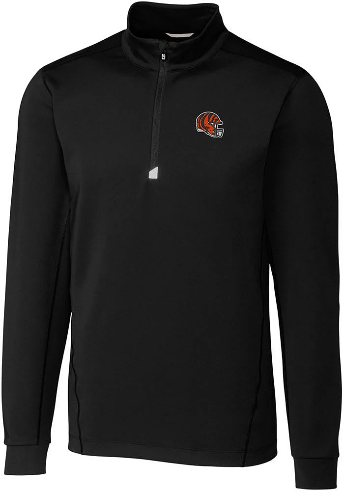 Cutter and Buck Cincinnati Bengals Mens Helmet Traverse Long Sleeve 1/4 Zip Pullover