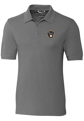 Cutter and Buck Milwaukee Brewers Mens Advantage Short Sleeve Polo