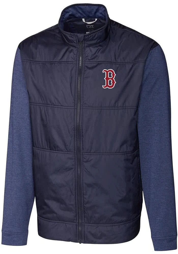 Cutter and Buck Boston Red Sox Mens Navy Blue Stealth Hybrid Quilted Medium Weight Jacket