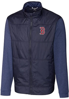 Cutter and Buck Boston Red Sox Mens Navy Blue Stealth Hybrid Quilted Medium Weight Jacket