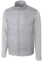 Cutter and Buck Houston Astros Mens Grey Stealth Hybrid Quilted Medium Weight Jacket