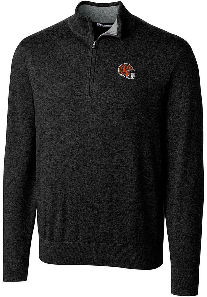 Cutter and Buck Cincinnati Bengals Mens Black Helmet Lakemont Long Sleeve 1/4 Zip Pullover