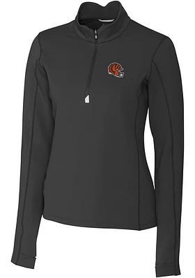 Cutter and Buck Cincinnati Bengals Womens Helmet Traverse 1/4 Zip Pullover