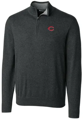 Cutter and Buck Cincinnati Reds Mens Charcoal Lakemont Long Sleeve Qtr Zip Pullover