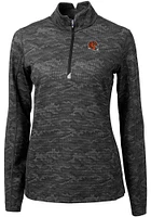 Cutter and Buck Cincinnati Bengals Womens Black Helmet Traverse Camo Qtr Zip