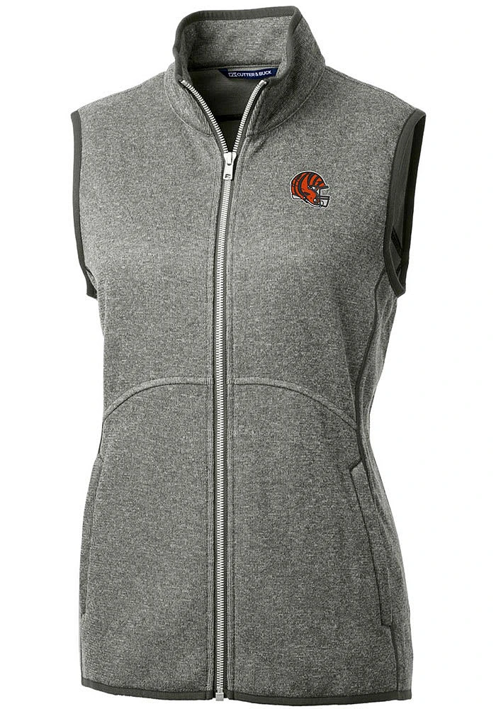 Cutter and Buck Cincinnati Bengals Womens Grey Helmet Mainsail Vest