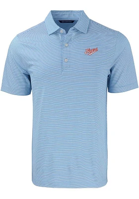 Cutter and Buck Dayton Flyers Light Blue Forge Double Stripe Vault Big Tall Polo