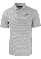 Cutter and Buck Dayton Flyers Grey Forge Double Stripe Vault Big Tall Polo