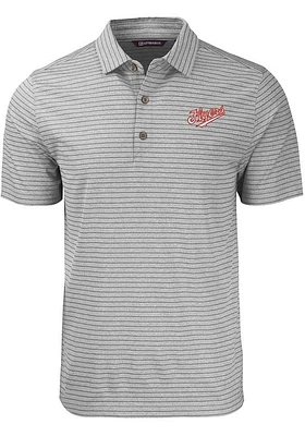 Cutter and Buck Dayton Flyers Grey Forge Heather Stripe Vault Big Tall Polo