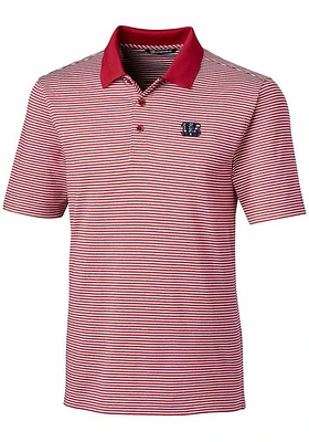 Cutter and Buck Cincinnati Bengals Red Americana Forge Tonal Stripe Big Tall Polo