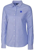 Cutter and Buck Duke Blue Devils Womens Stretch Oxford Long Sleeve Dress Shirt