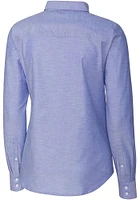Cutter and Buck Saint Louis Billikens Womens Stretch Oxford Long Sleeve Blue Dress Shirt
