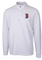 Cutter and Buck Boston Red Sox Mens Traverse Long Sleeve Qtr Zip Pullover