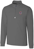 Cutter and Buck Chicago Cubs Mens Traverse Stretch Long Sleeve Qtr Zip Pullover