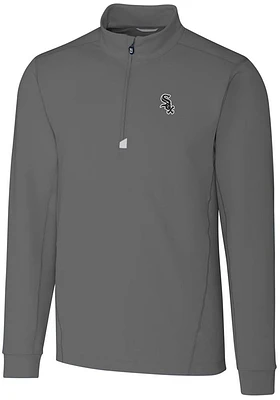 Cutter and Buck Chicago White Sox Mens Traverse Stretch Long Sleeve Qtr Zip Pullover