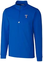 Cutter and Buck Texas Rangers Mens Traverse Stretch Long Sleeve Qtr Zip Pullover