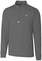 Cutter and Buck Toronto Blue Jays Mens Traverse Stretch Long Sleeve Qtr Zip Pullover