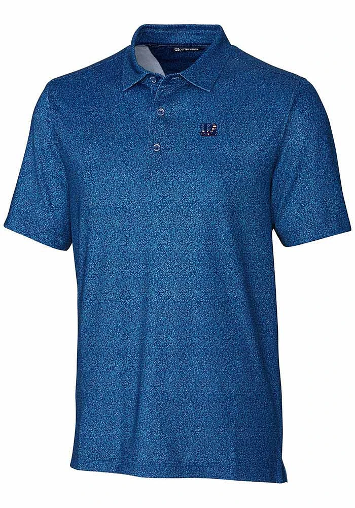 Cutter and Buck Cincinnati Bengals Mens Blue Pike Short Sleeve Polo