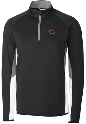 Cutter and Buck Cincinnati Reds Mens Traverse Colorblock Long Sleeve Qtr Zip Pullover