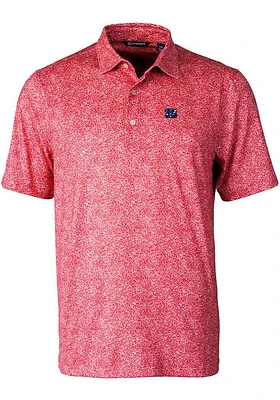 Cutter and Buck Cincinnati Bengals Mens Red Americana Pike Constellation Short Sleeve Polo