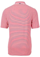 Cutter and Buck Cincinnati Bengals Mens Red Americana Virtue Eco Pique Stripe Short Sleeve Polo