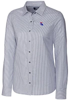 Cutter and Buck Louisiana Tech Bulldogs Womens Stretch Oxford Stripe Long Sleeve Charcoal Dress ..