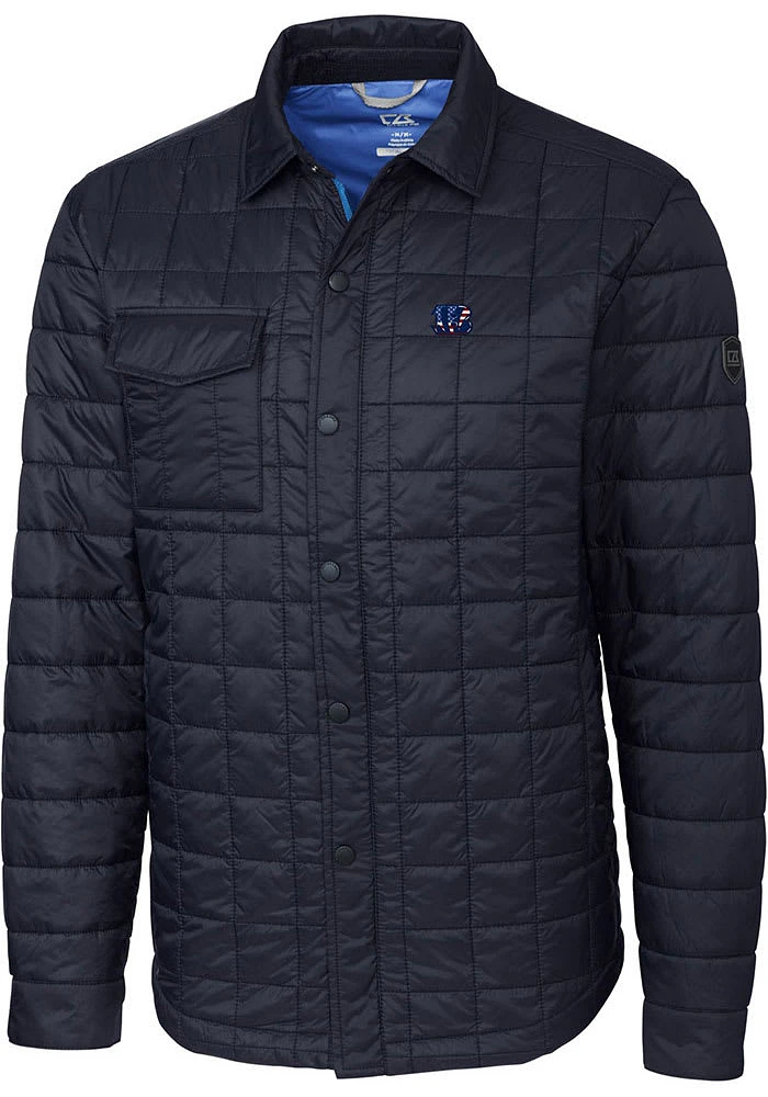 Cutter and Buck Cincinnati Bengals Mens Navy Blue Rainier PrimaLoft Outerwear Lined Jacket