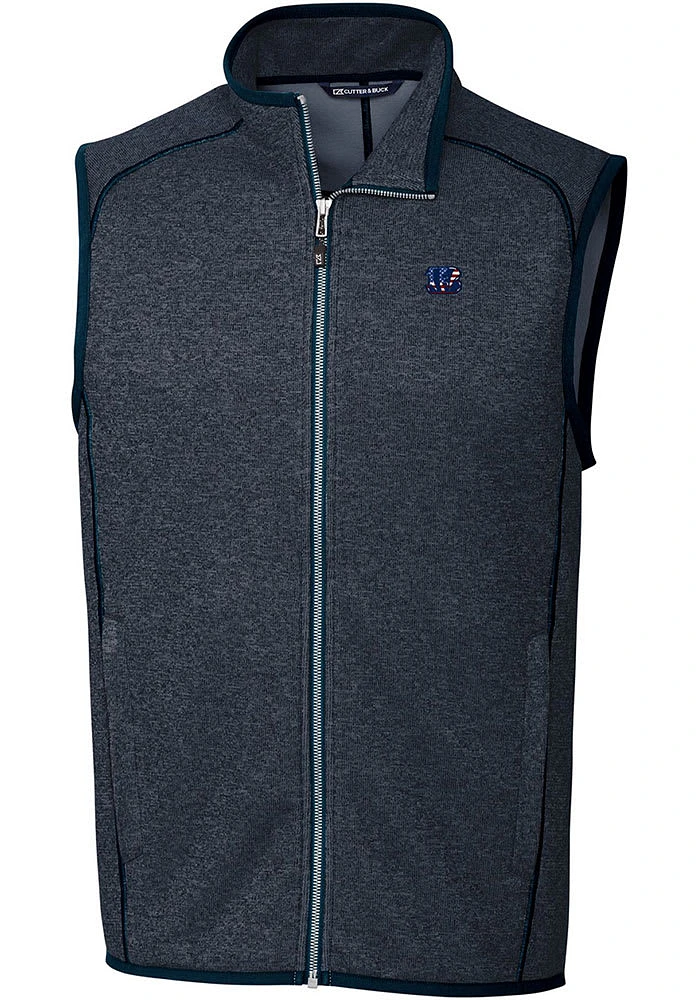 Cutter and Buck Cincinnati Bengals Mens Navy Blue Mainsail Sleeveless Jacket