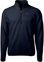 Cutter and Buck Cincinnati Bengals Mens Navy Blue Cascade Sherpa Long Sleeve Qtr Zip Pullover