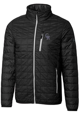 Cutter and Buck Colorado Rockies Mens Black Rainier PrimaLoft Puffer Filled Jacket