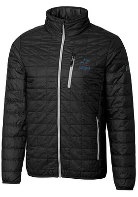 Cutter and Buck Miami Marlins Mens Black Rainier PrimaLoft Puffer Filled Jacket