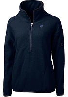 Cutter and Buck Cincinnati Bengals Womens Navy Blue Cascade Sherpa Qtr Zip