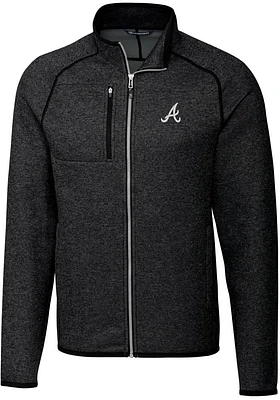 Cutter and Buck Atlanta Braves Mens Charcoal Mainsail Medium Weight Jacket